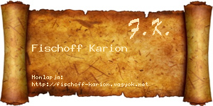 Fischoff Karion névjegykártya