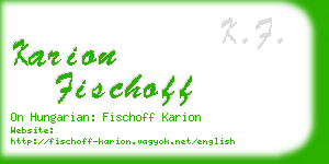 karion fischoff business card